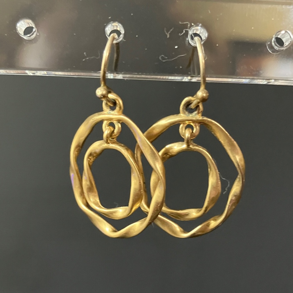 Lia Sophia Matte Gold Twisted Hoop Earrings